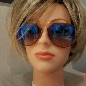 Ray-ban Polarized Tortoise Shell Aviator Sunglasses Blue Lenses